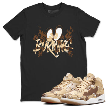 3s Desert Camo shirts to match jordans Burning sneaker match tees Air Jordan 3 Desert Camo SNRT Sneaker Tees streetwear brand Black 1 unisex cotton tee