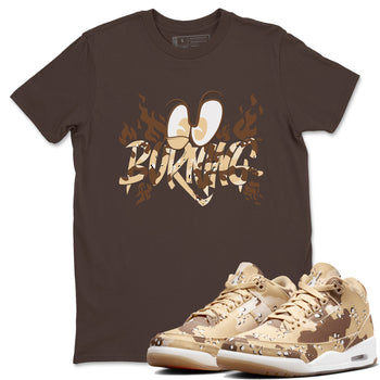 3s Desert Camo shirts to match jordans Burning sneaker match tees Air Jordan 3 Desert Camo SNRT Sneaker Tees streetwear brand Dark Chocolate 1 unisex cotton tee