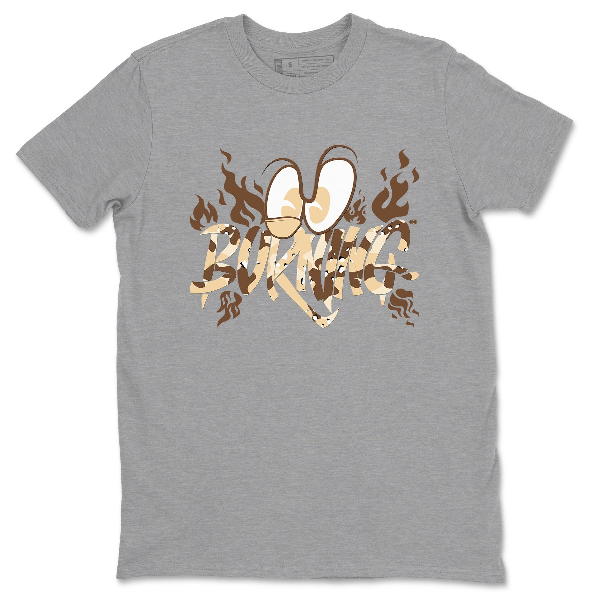 3s Desert Camo shirts to match jordans Burning sneaker match tees Air Jordan 3 Desert Camo SNRT Sneaker Tees streetwear brand Heather Grey 2 unisex cotton tee