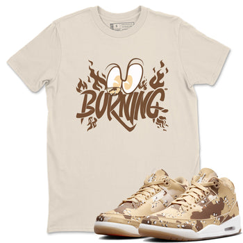 3s Desert Camo shirts to match jordans Burning sneaker match tees Air Jordan 3 Desert Camo SNRT Sneaker Tees streetwear brand Natural 1 unisex cotton tee