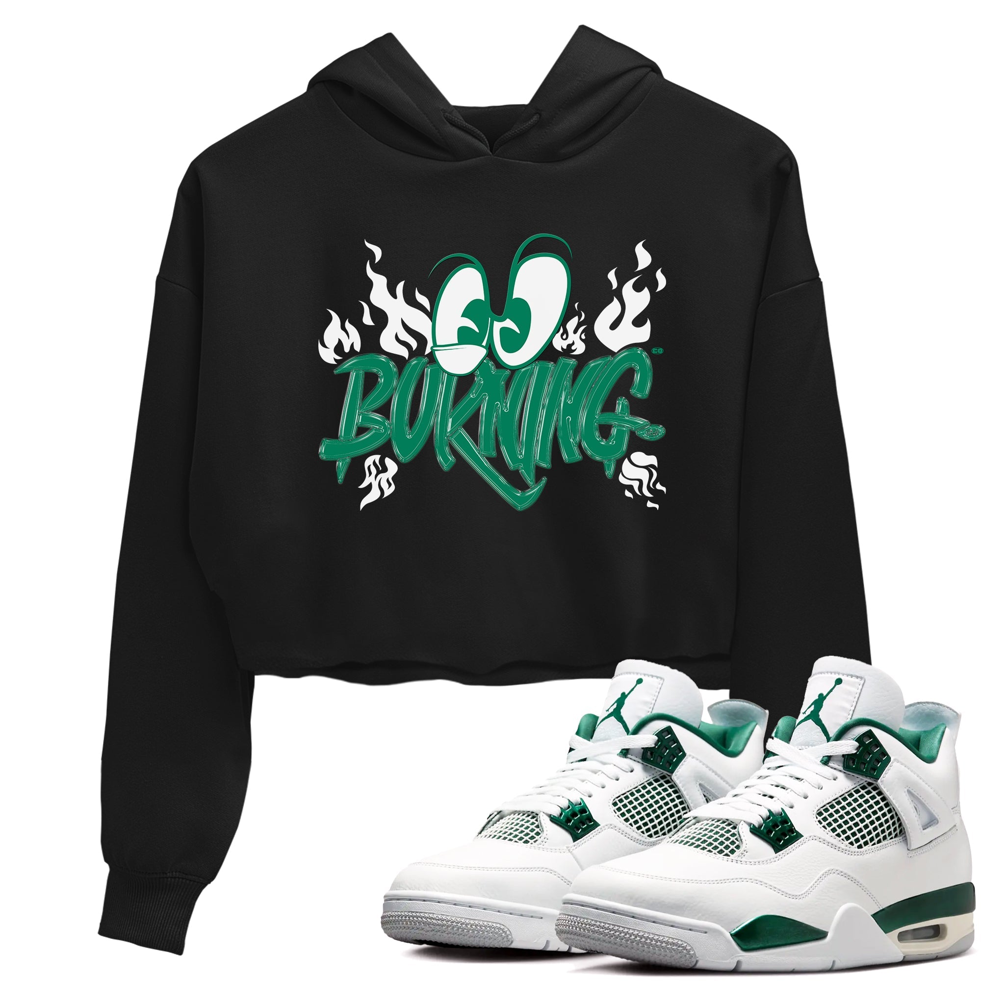 4s Oxidized Green shirts to match jordans Burning sneaker match tees Air Jordan 4 Oxidized Green SNRT Sneaker Tees streetwear brand Black 1 crop tee