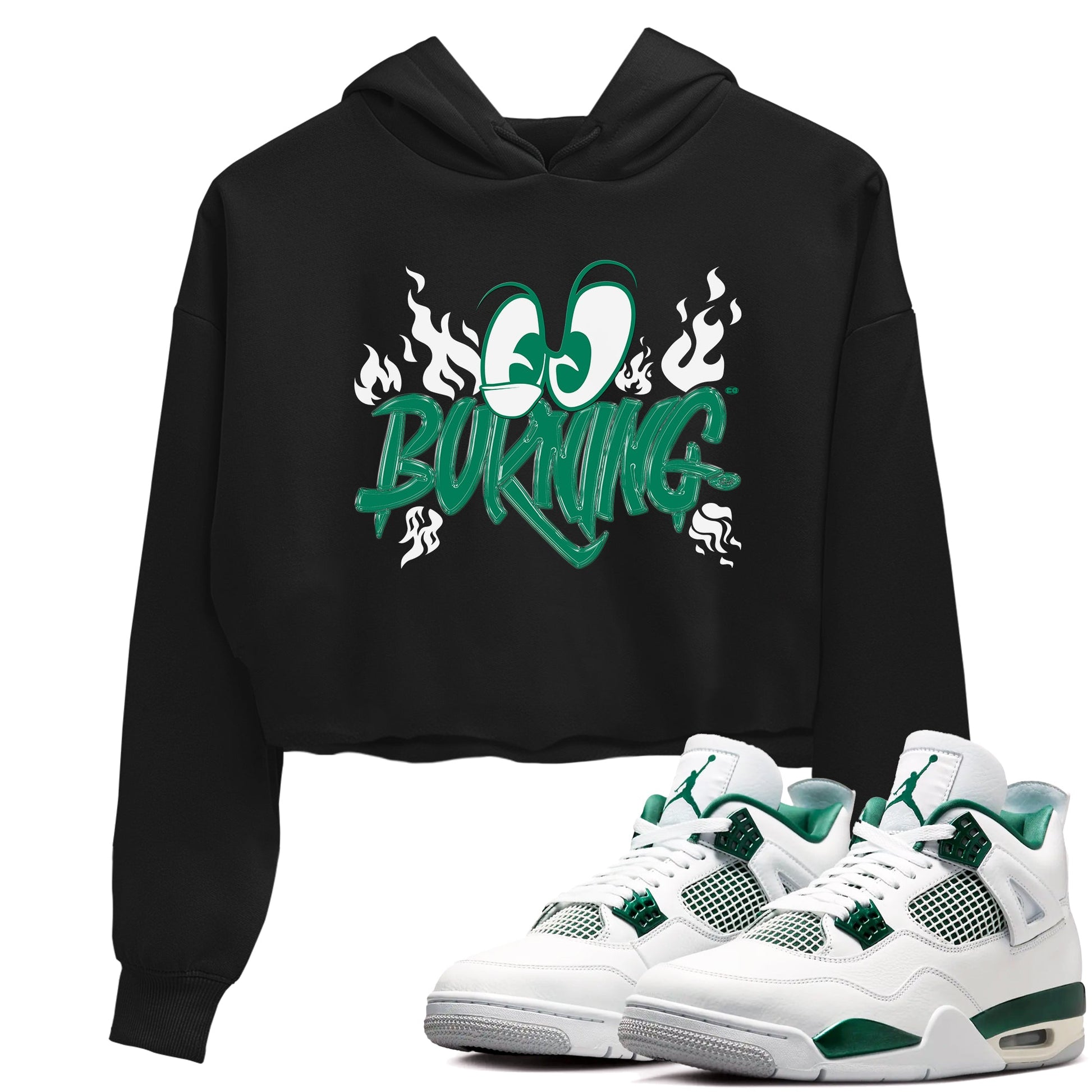 4s Oxidized Green shirts to match jordans Burning sneaker match tees Air Jordan 4 Oxidized Green SNRT Sneaker Tees streetwear brand Black 1 crop tee