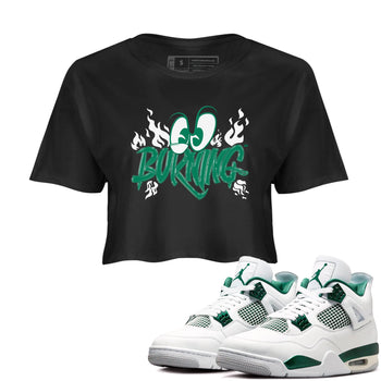 4s Oxidized Green shirts to match jordans Burning sneaker match tees Air Jordan 4 Oxidized Green SNRT Sneaker Tees streetwear brand Black 1 crop tee
