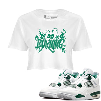 4s Oxidized Green shirts to match jordans Burning sneaker match tees Air Jordan 4 Oxidized Green SNRT Sneaker Tees streetwear brand White 1 crop tee