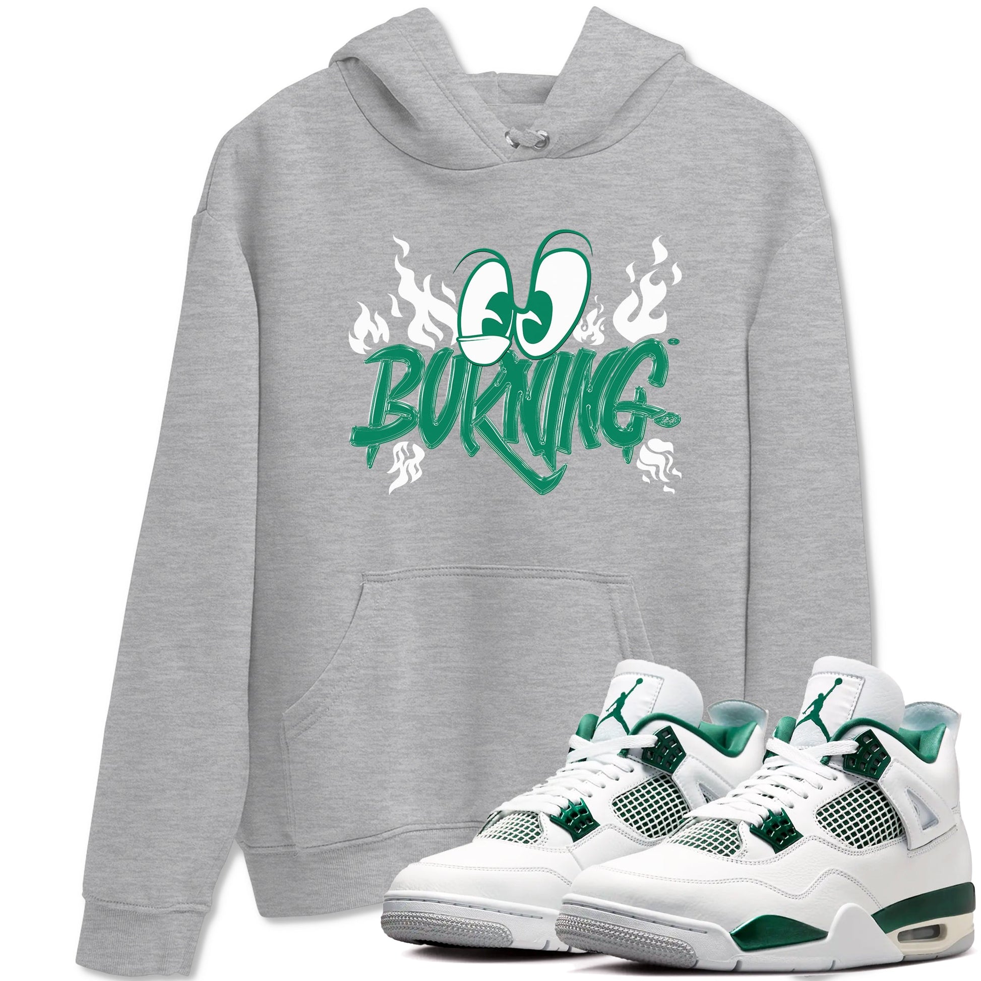 4s Oxidized Green shirts to match jordans Burning sneaker match tees Air Jordan 4 Oxidized Green SNRT Sneaker Tees streetwear brand Heather Grey 1 unisex cotton tee