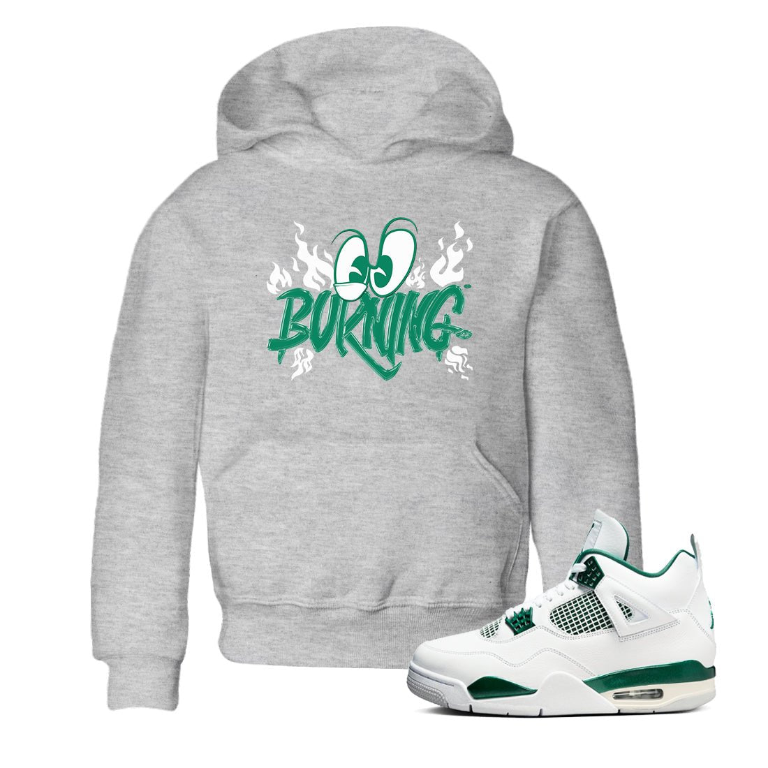 4s Oxidized Green shirts to match jordans Burning sneaker match tees Air Jordan 4 Oxidized Green SNRT Sneaker Tees streetwear brand Baby and Youth Heather Grey 1 cotton tee