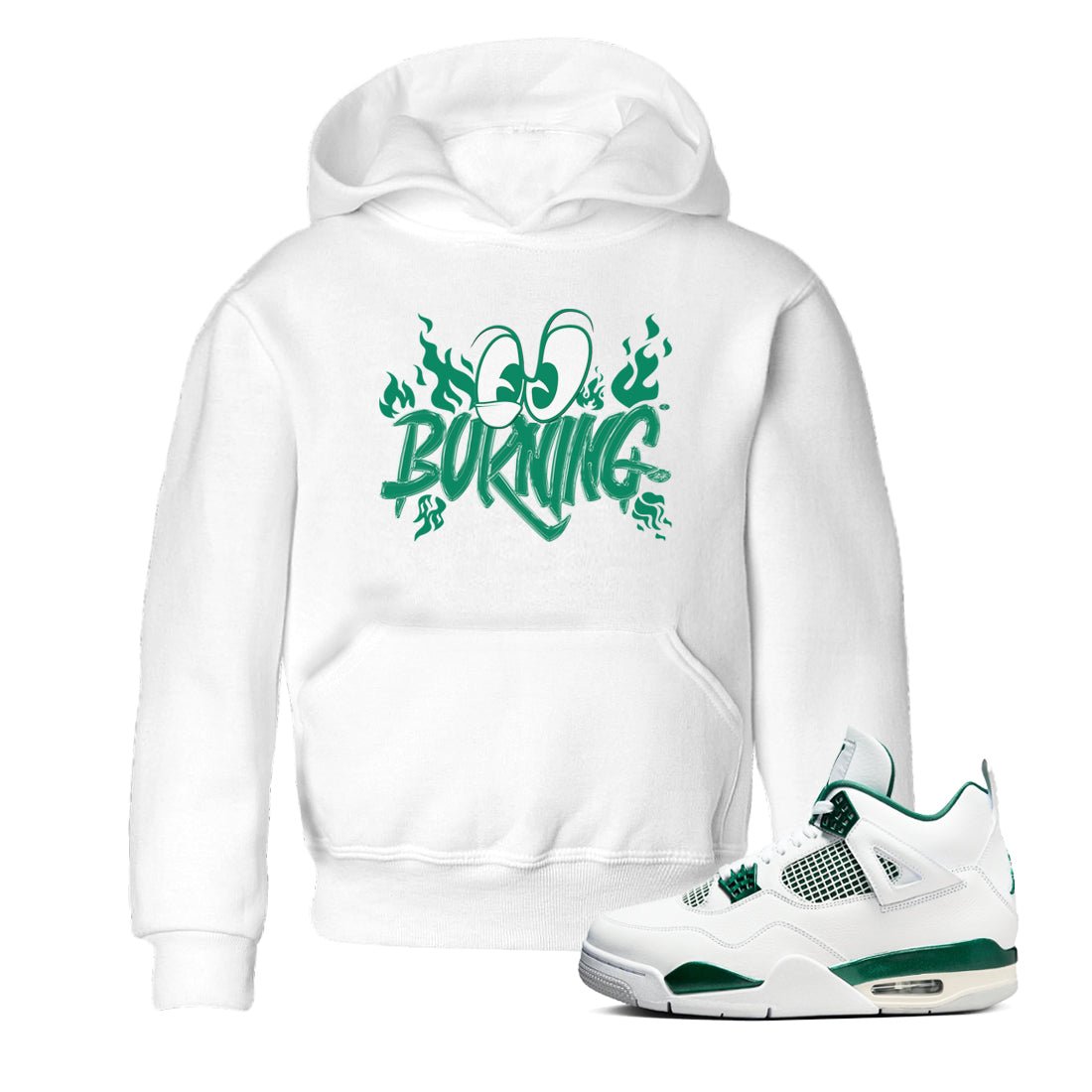 4s Oxidized Green shirts to match jordans Burning sneaker match tees Air Jordan 4 Oxidized Green SNRT Sneaker Tees streetwear brand Baby and Youth White 1 cotton tee
