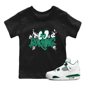 4s Oxidized Green shirts to match jordans Burning sneaker match tees Air Jordan 4 Oxidized Green SNRT Sneaker Tees streetwear brand Baby and Youth Black 1 cotton tee