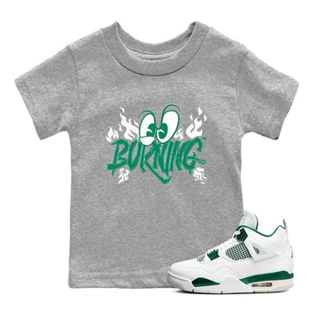 4s Oxidized Green shirts to match jordans Burning sneaker match tees Air Jordan 4 Oxidized Green SNRT Sneaker Tees streetwear brand Baby and Youth Heather Grey 1 cotton tee