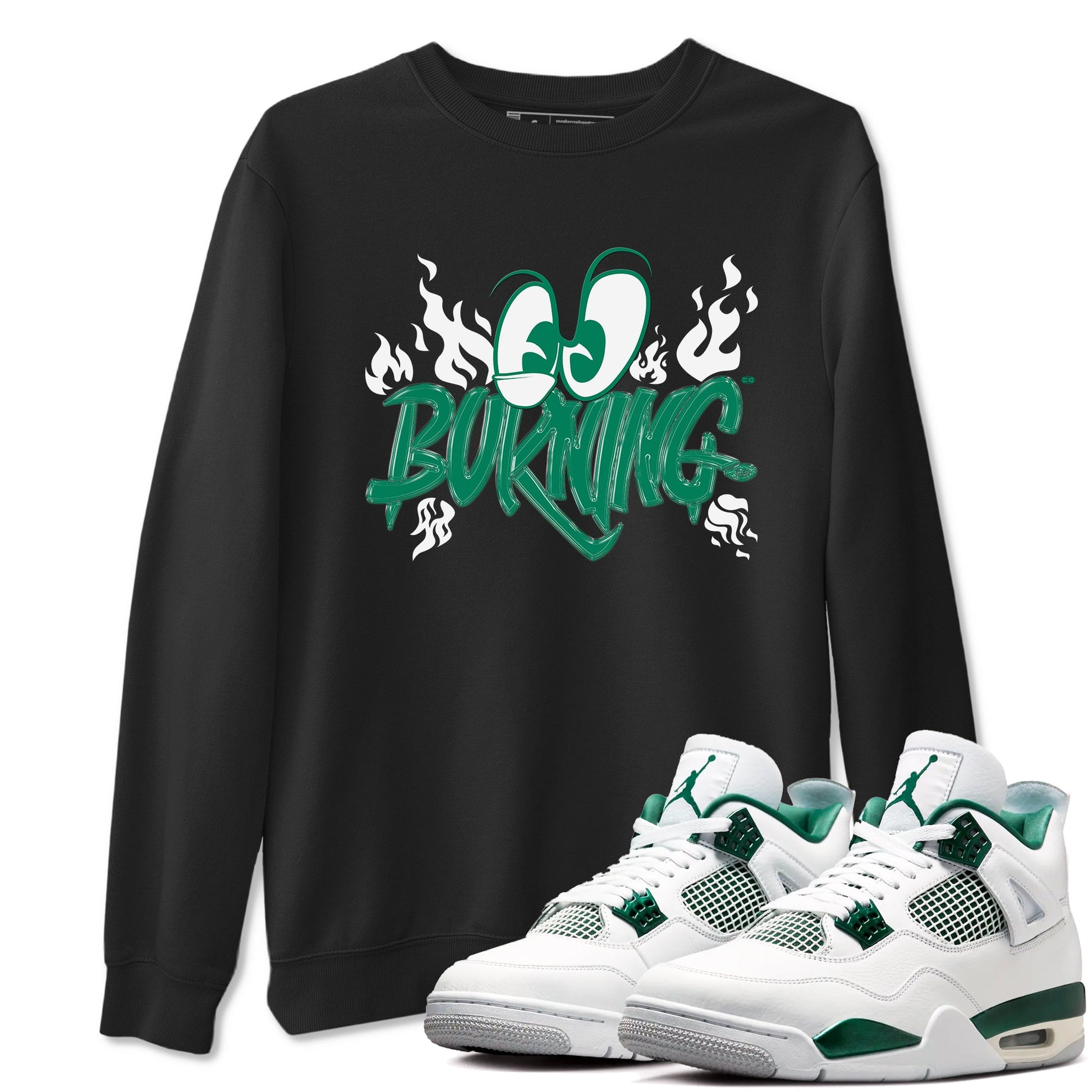 4s Oxidized Green shirts to match jordans Burning sneaker match tees Air Jordan 4 Oxidized Green SNRT Sneaker Tees streetwear brand Black 1 unisex cotton tee