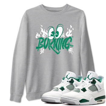 4s Oxidized Green shirts to match jordans Burning sneaker match tees Air Jordan 4 Oxidized Green SNRT Sneaker Tees streetwear brand Heather Grey 1 unisex cotton tee