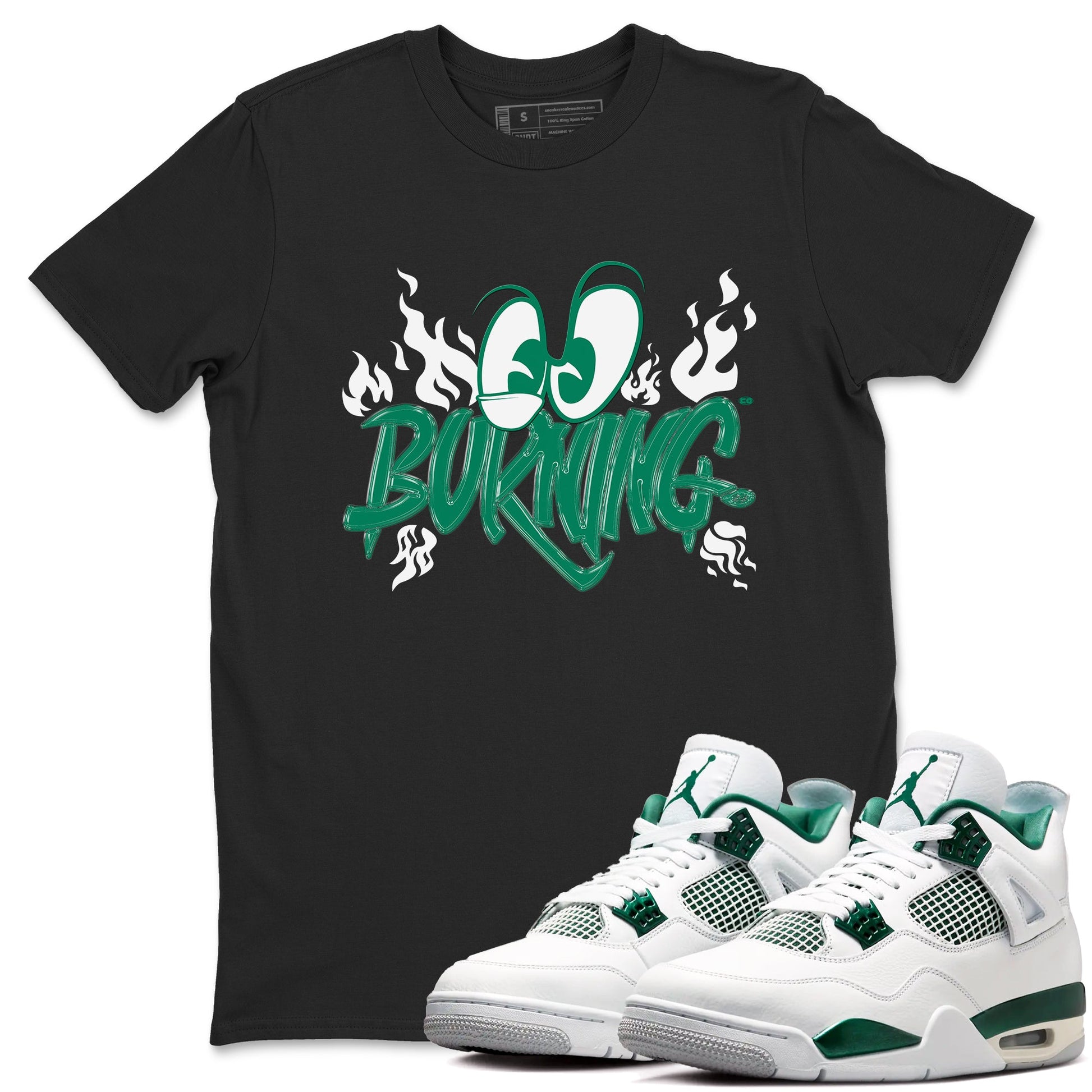 4s Oxidized Green shirts to match jordans Burning sneaker match tees Air Jordan 4 Oxidized Green SNRT Sneaker Tees streetwear brand Black 1 unisex cotton tee