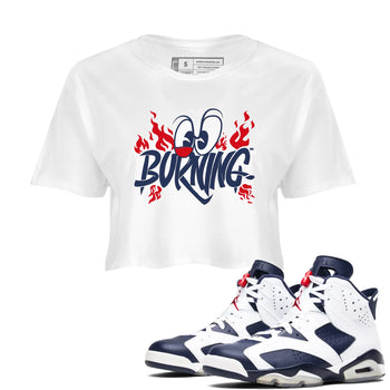 6s White And Midnight Navy shirts to match jordans Burning sneaker match tees Air Jordan 6 White And Midnight Navy SNRT Sneaker Release Tees unisex cotton White 1 Crop Shirts