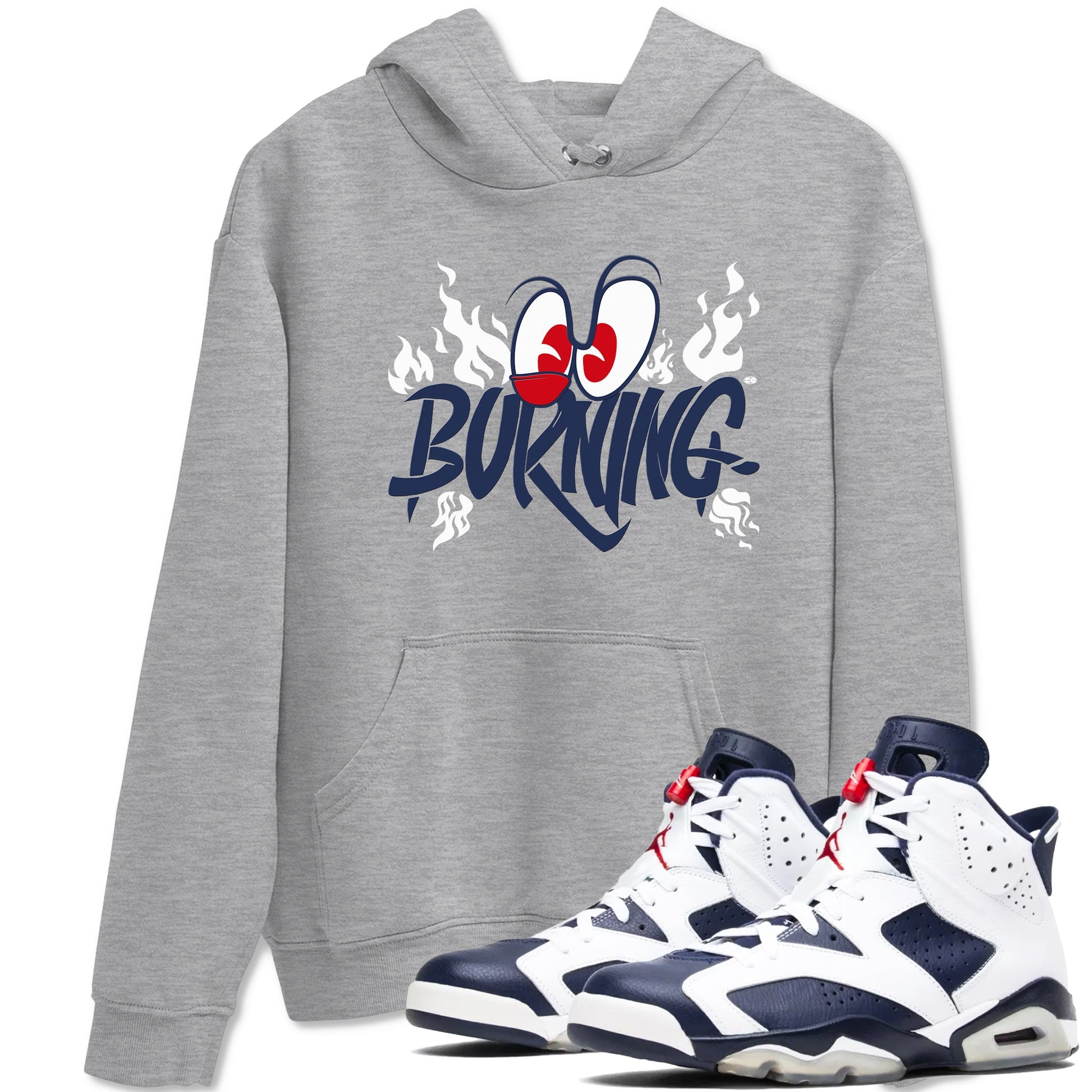 6s White And Midnight Navy shirts to match jordans Burning sneaker match tees Air Jordan 6 White And Midnight Navy SNRT Sneaker Release Tees unisex cotton Heather Grey 1 crew neck shirts