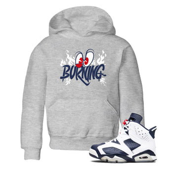 6s White And Midnight Navy shirts to match jordans Burning sneaker match tees Air Jordan 6 White And Midnight Navy SNRT Sneaker Release Tees Youth Baby Heather Grey 1 crew neck shirts