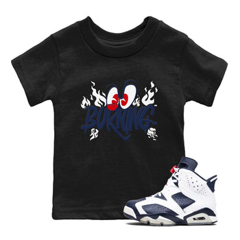 6s White And Midnight Navy shirts to match jordans Burning sneaker match tees Air Jordan 6 White And Midnight Navy SNRT Sneaker Release Tees Youth Baby Black 1 crew neck shirts