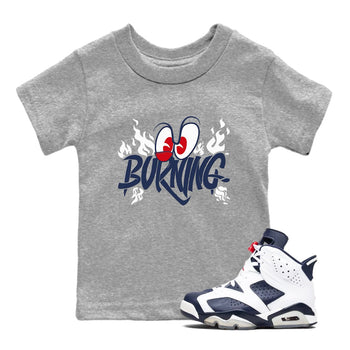 6s White And Midnight Navy shirts to match jordans Burning sneaker match tees Air Jordan 6 White And Midnight Navy SNRT Sneaker Release Tees Youth Baby Heather Grey 1 crew neck shirts