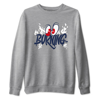 6s White And Midnight Navy shirts to match jordans Burning sneaker match tees Air Jordan 6 White And Midnight Navy SNRT Sneaker Release Tees unisex cotton Heather Grey 2 crew neck shirts