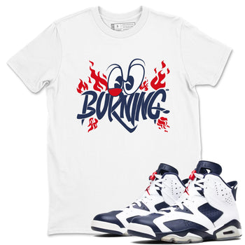 6s White And Midnight Navy shirts to match jordans Burning sneaker match tees Air Jordan 6 White And Midnight Navy SNRT Sneaker Release Tees unisex cotton White 1 crew neck shirts