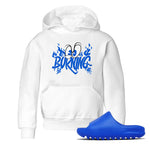 Yeezy Slide Azure shirts to match jordans Burning sneaker match tees Yeezy Slide Azure SNRT Sneaker Tees streetwear brand Baby and Youth White 1 cotton tee