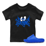 Yeezy Slide Azure shirts to match jordans Burning sneaker match tees Yeezy Slide Azure SNRT Sneaker Tees streetwear brand Baby and Youth Black 1 cotton tee