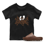 Yeezy Slide Flax shirts to match jordans Burning sneaker match tees Yeezy Slide Flax SNRT Sneaker Tees streetwear brand Baby and Youth Black 1 cotton tee