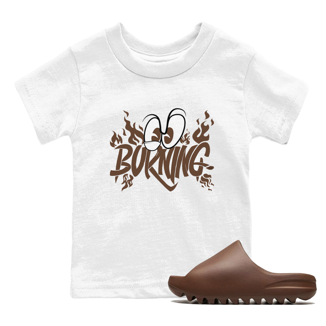 Yeezy Slide Flax shirts to match jordans Burning sneaker match tees Yeezy Slide Flax SNRT Sneaker Tees streetwear brand Baby and Youth White 1 cotton tee