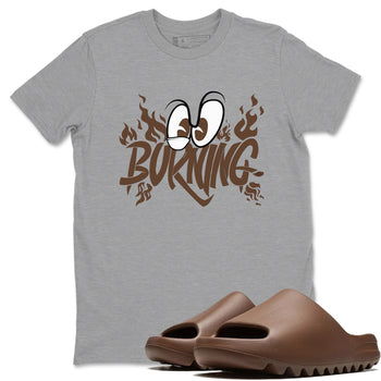 Yeezy Slide Flax shirts to match jordans Burning sneaker match tees Yeezy Slide Flax SNRT Sneaker Tees streetwear brand Heather Grey 1 unisex cotton tee