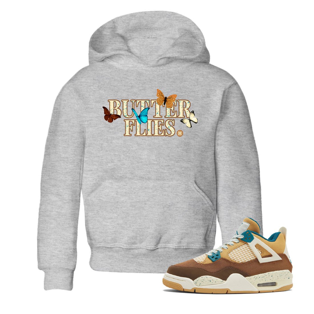 Butterflies Kids Tops - Air Jordan 4 Cacao Wow - SNRT Sneaker Tee