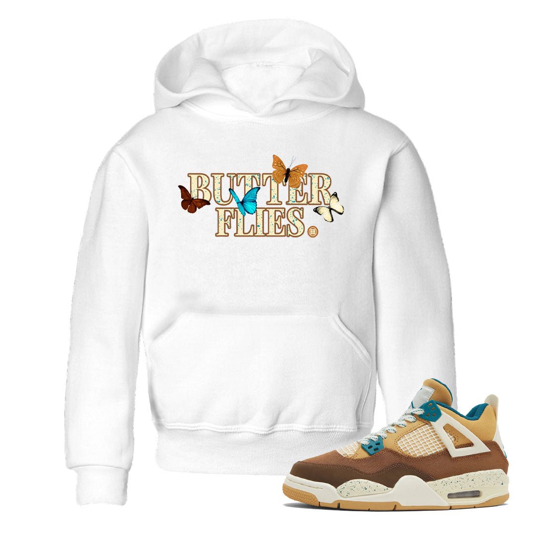 Butterflies Kids Tops - Air Jordan 4 Cacao Wow - SNRT Sneaker Tee