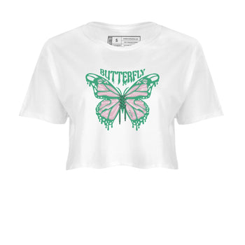 Dunk Low Medium Soft Pink Malachite shirt to match jordans Butterfly sneaker tees Dunk Retro SE Medium Soft Pink Malachite SNRT Sneaker Release Tees White 2 crop length shirt