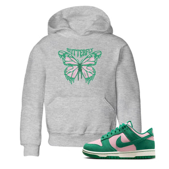 Dunk Low Medium Soft Pink Malachite shirt to match jordans Butterfly sneaker tees Dunk Retro SE Medium Soft Pink Malachite SNRT sneaker release tees baby toddler Heather Grey 1 cotton Shirt