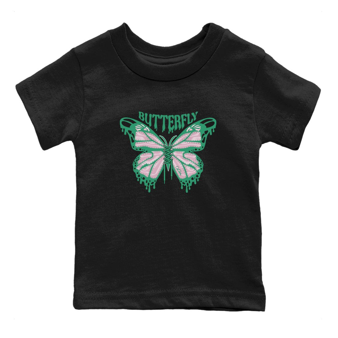Dunk Low Medium Soft Pink Malachite shirt to match jordans Butterfly sneaker tees Dunk Retro SE Medium Soft Pink Malachite SNRT sneaker release tees baby toddler Black 2 cotton Shirt