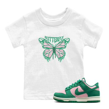 Dunk Low Medium Soft Pink Malachite shirt to match jordans Butterfly sneaker tees Dunk Retro SE Medium Soft Pink Malachite SNRT sneaker release tees baby toddler White 1 cotton Shirt