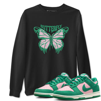 Dunk Low Medium Soft Pink Malachite shirt to match jordans Butterfly sneaker tees Dunk Retro SE Medium Soft Pink Malachite SNRT Sneaker Release Tees unisex cotton Black 1 crew neck shirt