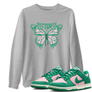 Dunk Low Medium Soft Pink Malachite shirt to match jordans Butterfly sneaker tees Dunk Retro SE Medium Soft Pink Malachite SNRT Sneaker Release Tees unisex cotton Heather Grey 1 crew neck shirt