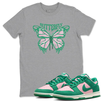 Dunk Low Medium Soft Pink Malachite shirt to match jordans Butterfly sneaker tees Dunk Retro SE Medium Soft Pink Malachite SNRT Sneaker Release Tees unisex cotton Heather Grey 1 crew neck shirt