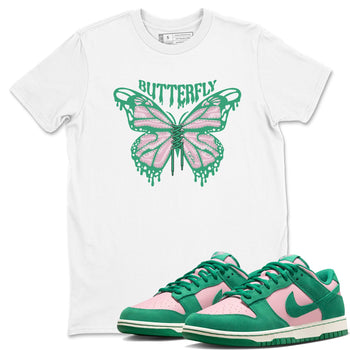 Dunk Low Medium Soft Pink Malachite shirt to match jordans Butterfly sneaker tees Dunk Retro SE Medium Soft Pink Malachite SNRT Sneaker Release Tees unisex cotton White 1 crew neck shirt