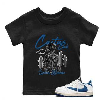 Sneaker match tees – Sneaker Tees To Match Air Jordan 1 Travis Scott Fragment Shoes – Cactus Club Kids T-Shirt Black 1
