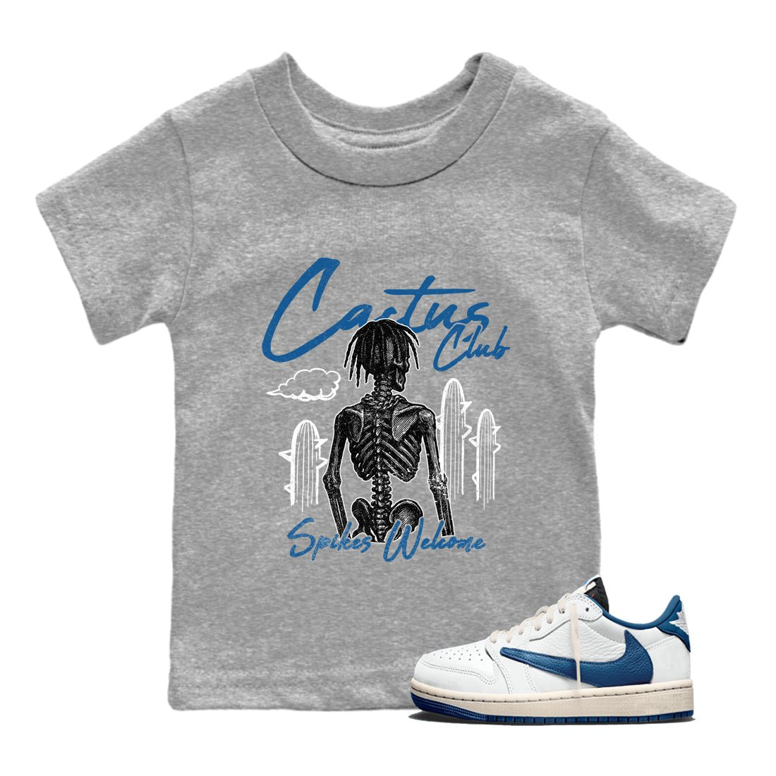 Sneaker match tees – Sneaker Tees To Match Air Jordan 1 Travis Scott Fragment Shoes – Cactus Club Kids T-Shirt Heather Grey 1
