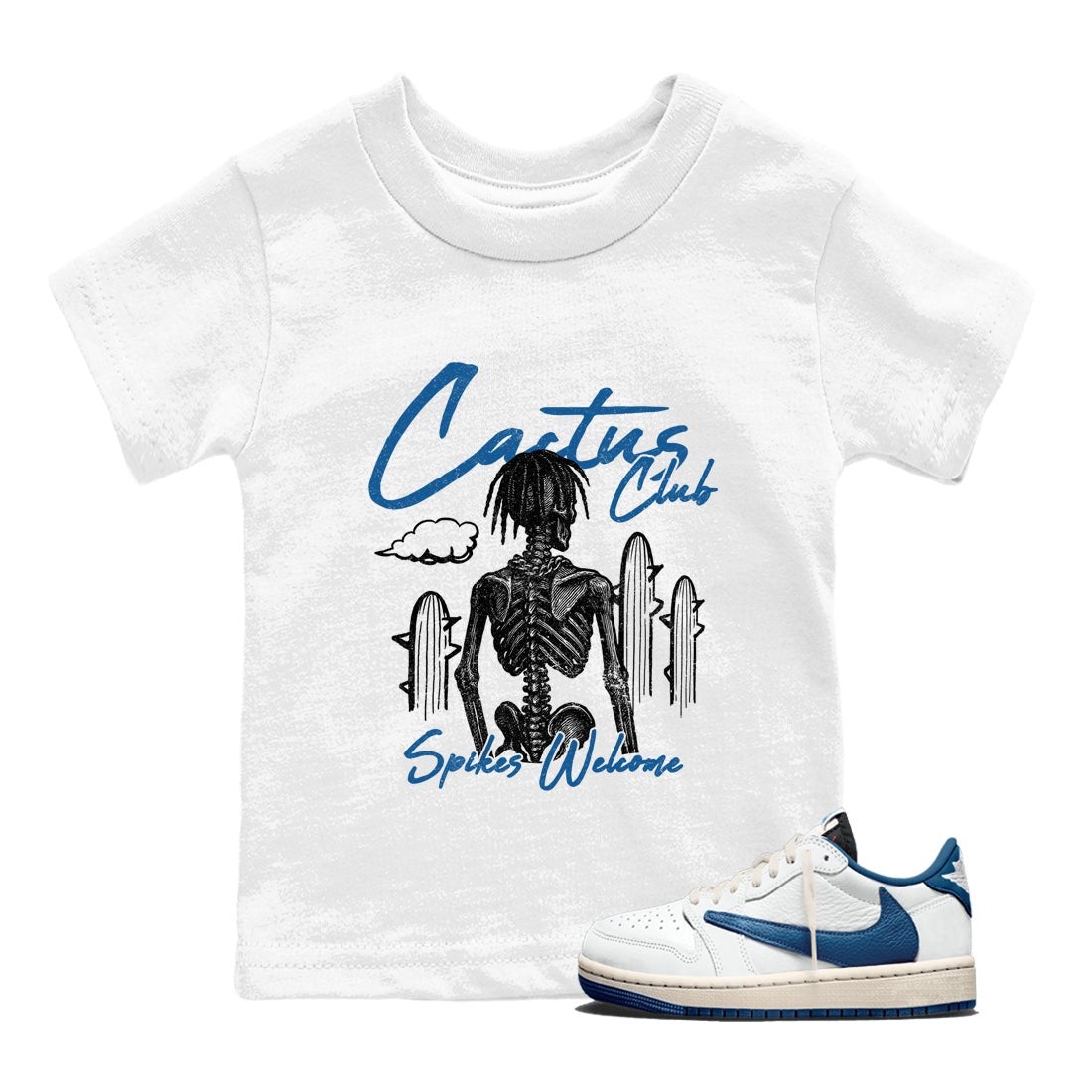 Sneaker match tees – Sneaker Tees To Match Air Jordan 1 Travis Scott Fragment Shoes – Cactus Club Kids T-Shirt White 1