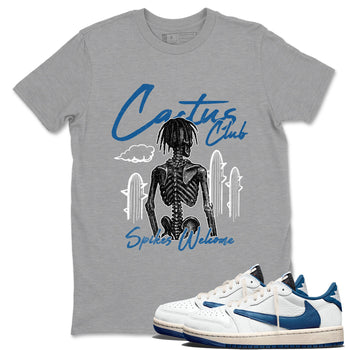 Sneaker match tees – Sneaker Tees To Match Air Jordan 1 Travis Scott Fragment Shoes – Cactus Club Tee Heather Grey 1