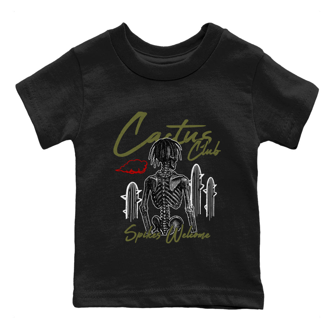 Sneaker match tees – Sneaker Tees To Match Air Jordan 1 Travis Scott Medium Olive Shoes – Cactus Club Kids T-Shirt Black 2