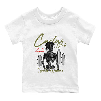 Sneaker match tees – Sneaker Tees To Match Air Jordan 1 Travis Scott Medium Olive Shoes – Cactus Club Kids T-Shirt White 2