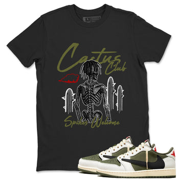 Sneaker match tees – Sneaker Tees To Match Air Jordan 1 Travis Scott Medium Olive Shoes – Cactus Club Tee Black 1