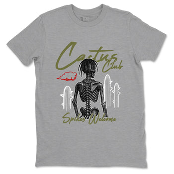 Sneaker match tees – Sneaker Tees To Match Air Jordan 1 Travis Scott Medium Olive Shoes – Cactus Club Tee Heather Grey 2
