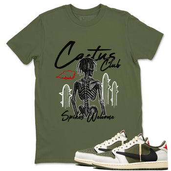Sneaker match tees – Sneaker Tees To Match Air Jordan 1 Travis Scott Medium Olive Shoes – Cactus Club Tee Military Green 1