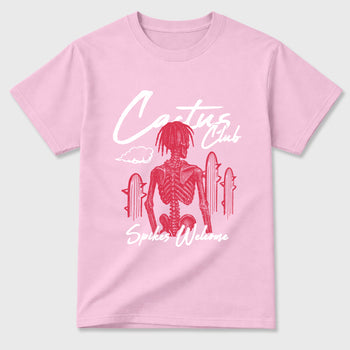 Perfect Sneakerhead Fashion Outfits – Sneaker Tees To Match Air Jordan 1 Low OG x Travis Scott Tropical Pink Shoes – Cactus Club Graphic Tee Pink 2