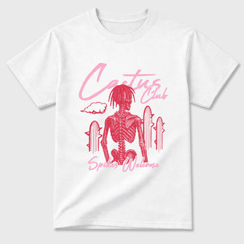 Perfect Sneakerhead Fashion Outfits – Sneaker Tees To Match Air Jordan 1 Low OG x Travis Scott Tropical Pink Shoes – Cactus Club Graphic Tee White 2