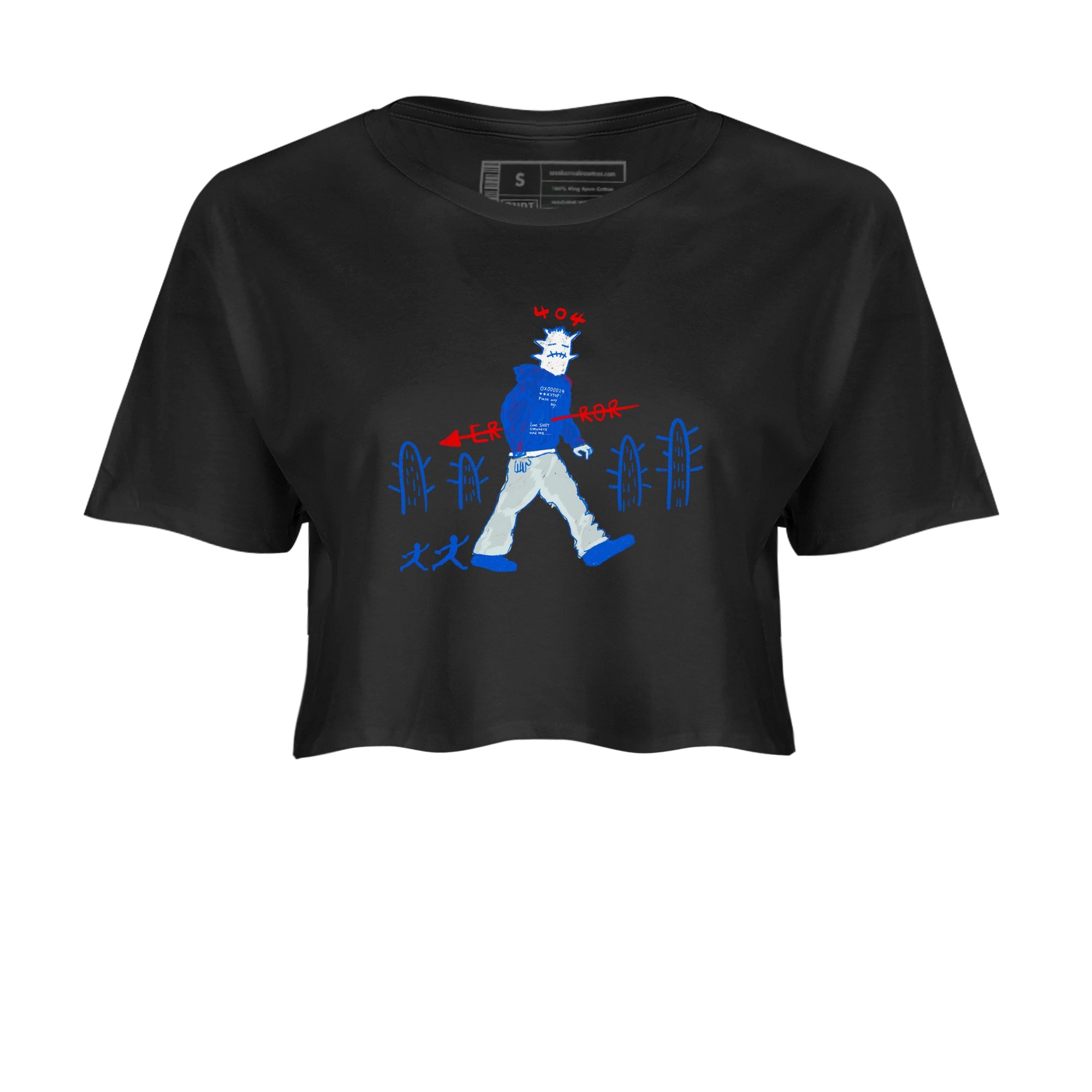 Air Force 1 404 Error shirt to match jordans Cactus Man sneaker tees Air Force 1 404 Error SNRT Sneaker Release Tees Black 2 crop length shirt